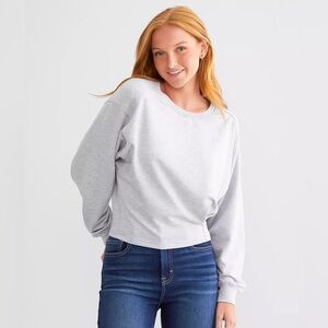 Z supply Gray pullover Sweatshirt soft comfy flowy slight balloon sleeves small